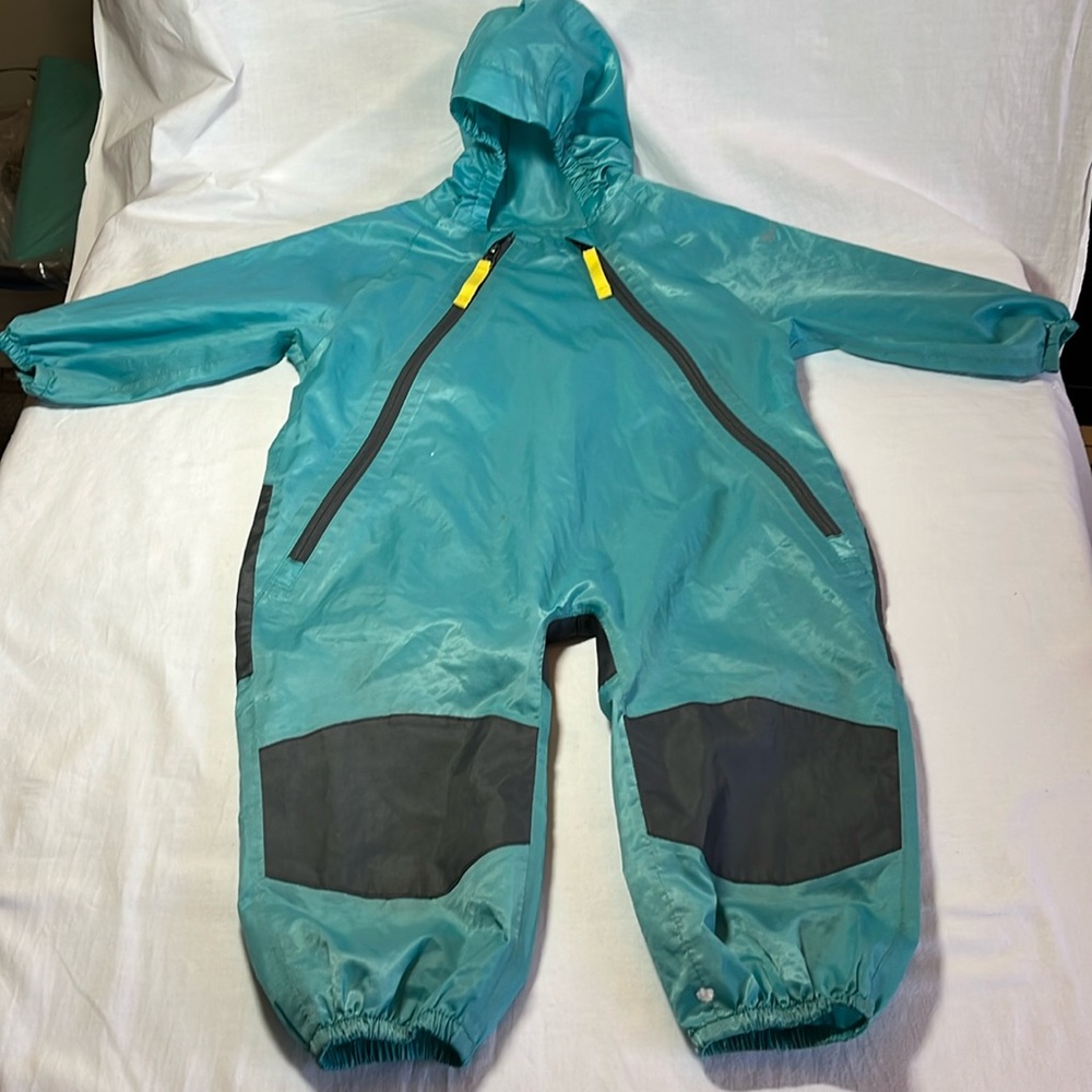 Kids Teal and Gray Raincoat